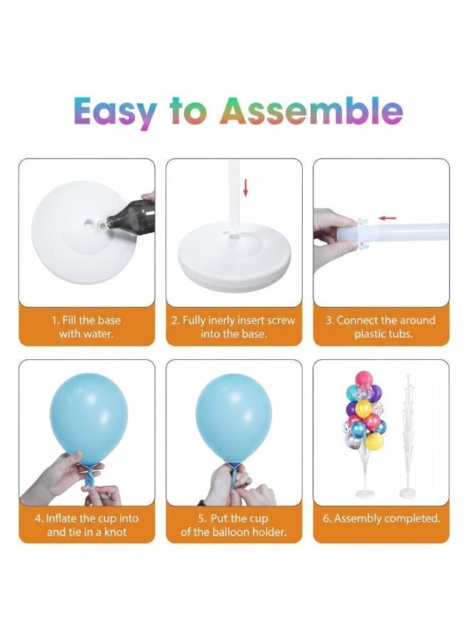 Balloon Column Stand Kit, Thicker Base 130cm Table Floor Balloon Stand Holder with 13 Pcs Balloon Cups and Sticks for Birthday, Anniversary, Baby Shower, Wedding, Graduation, Party Decorations - Image 4